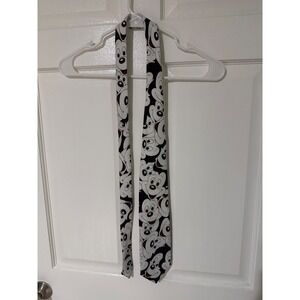 Vintage Mickey Unlimited Disney Mickey Mouse Face Print Necktie Black White Red